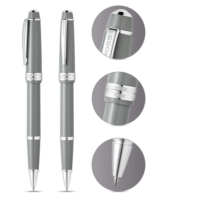 Cross Bailey Light Refillable Rollerball Pen Presented in a Everyday Gift Box - Medium Point, Black Ink, Polished Gray - Image 2